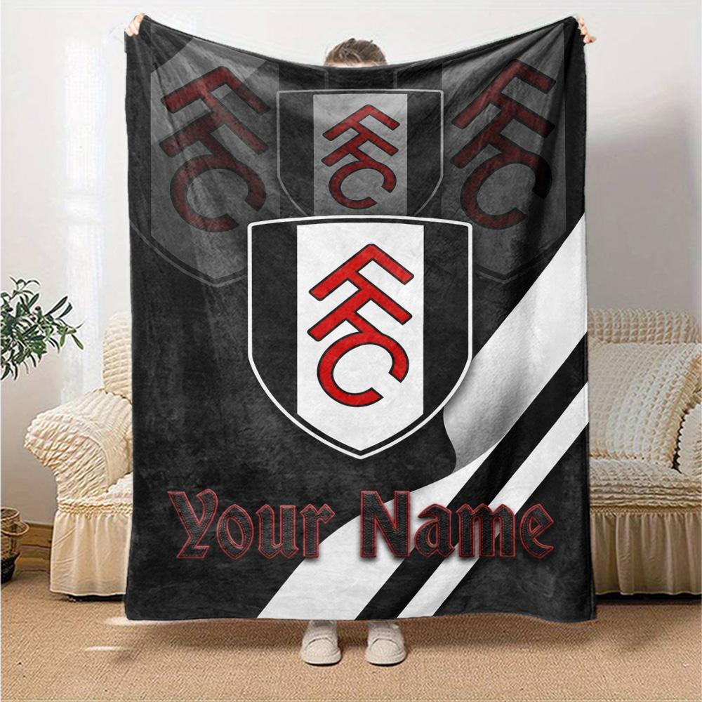 Name Custom Fulham FC Print Flannel Blanket High Quality Warm Comfortable Cover for All Seasons Perfect for Gifts Home Decor