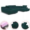 U-shaped Corner Sofa Bed, Extendable F. Savio Family Sleeping Furniture C Green Corduroy