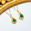 Fashionable Drop Shaped Green Zircon Necklace For Women Elegant Collarbone Chain Versatile Necklace Jewelry