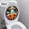 Peel And Stick Toilet Decorations Happy Halloween Sticker, Pumpkin Ghost Lid Decorative Stickers for Home Waterproof Decal Bathroom Party Decoration
