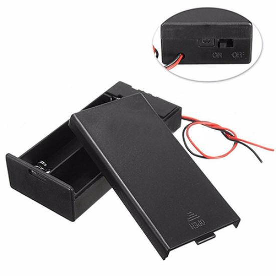 DC Holder Storage ON/OFF Switch Wire Box Case Leads for 3.7V 2 x