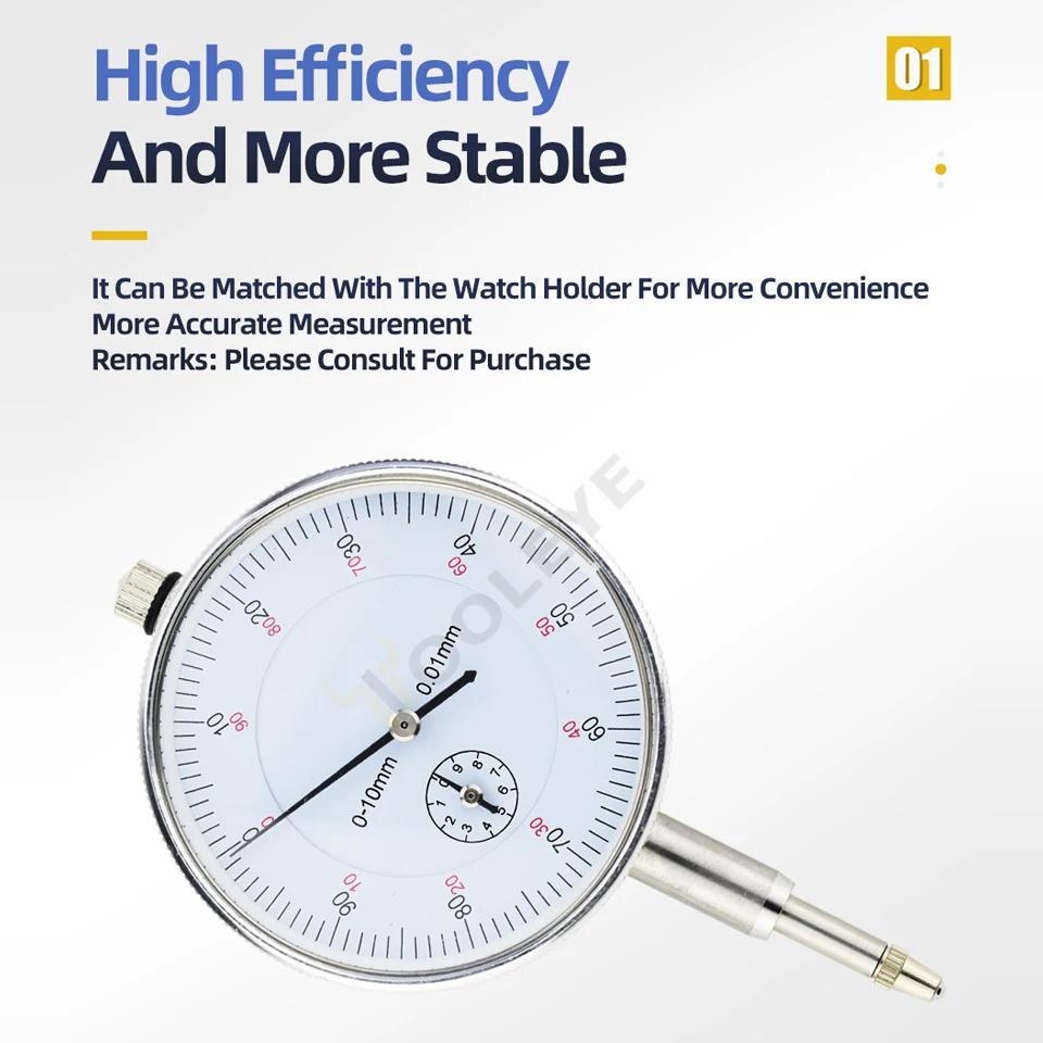 0-10mm Urviser Presisjons Time Type Indikator Måler Urskive Bor Målere Indikatorer Mikrometer Måleverktøy Komparator