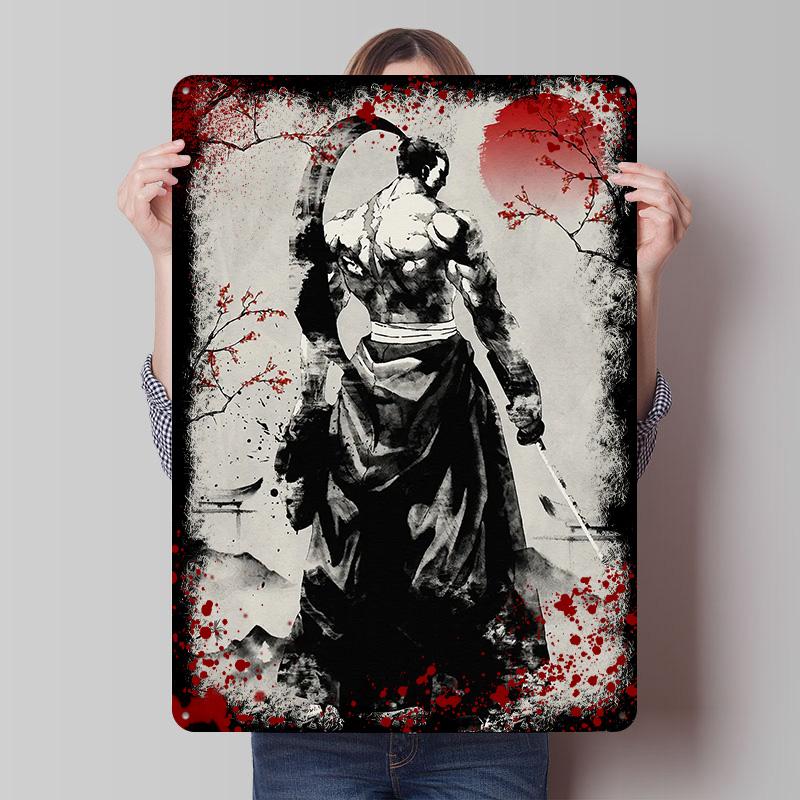 Samurai V Poster Customized Wall Art Vintage Metal Signs Retro Tin Plaque for Man Cave Bedroom Decoration Room Accessories Home