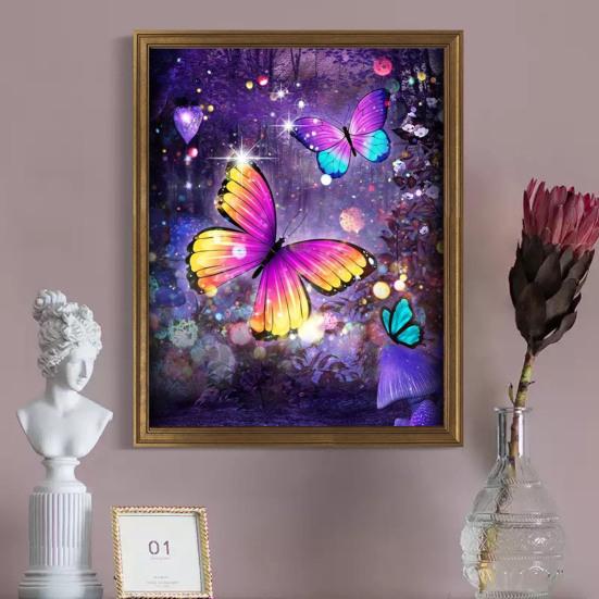 1 Set Diamond Painting Kit Dreamcatcher Butterfly Pattern DIY Rhinestone Painting for Home Wall Decoration