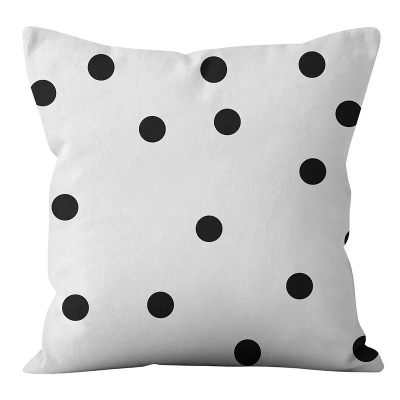 Rosa und schwarze geometrische Buchstaben bedruckte Sofakissenbezug Kissenbezug Heimdekoration Party Auto Bettwäsche