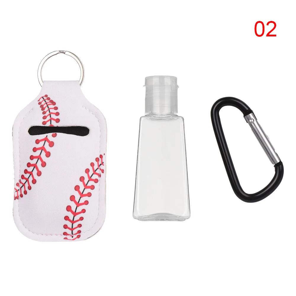 Mini Hand Sanitizer Bottle 30ml Portable Travel Silicone Cosmetics Shower Gel Bottles Refillable Bottles with Keychain Holder
