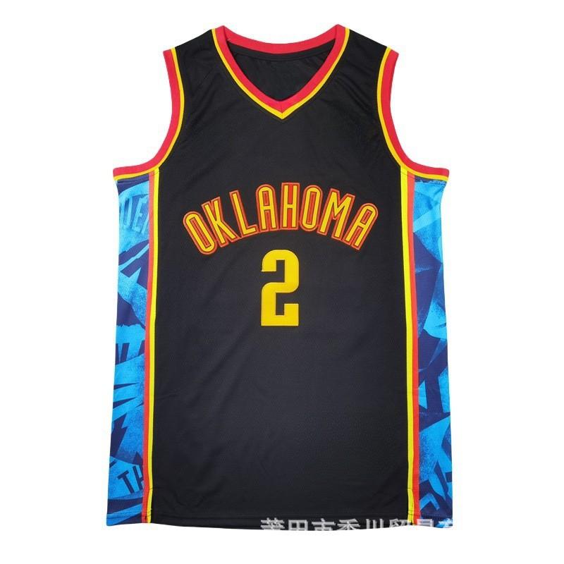 OKC Thunder Basketbalový dres Pánský Bavlněný Týmový úbor Tréninkový Zápas Fanouškovské oblečení Modrá Černá Oranžová S M L XL XXL