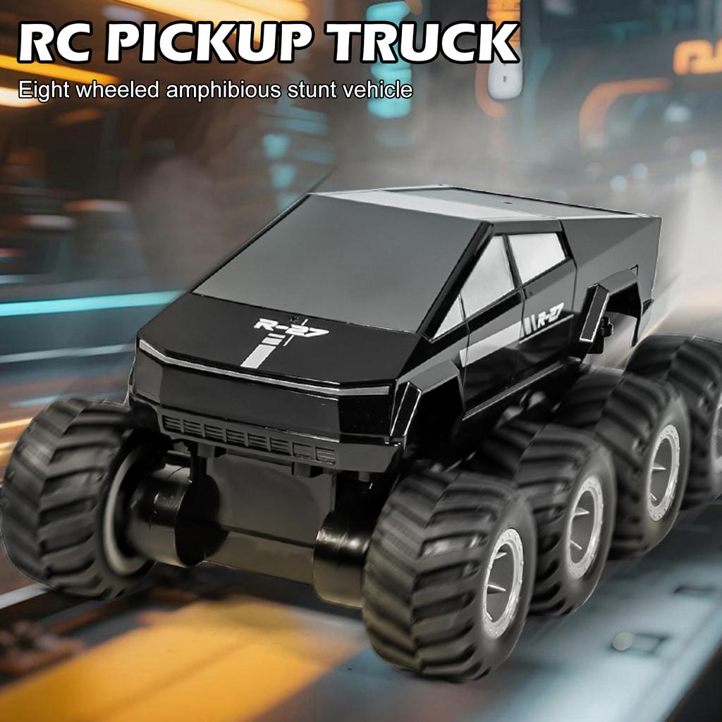 2.4G RC Truck, Remote Control Car for Kids, Water and Land All Terrain Toy, 360 degrees  Rotating 8WD Off Road Vehicle,
