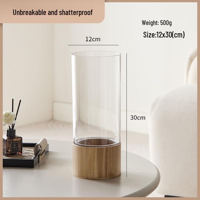 Transparent Acrylic Square Vase, Drop-Proof, for Flower Arrangements, Lucky Bamboo, and Elegant Decor in the Living Room