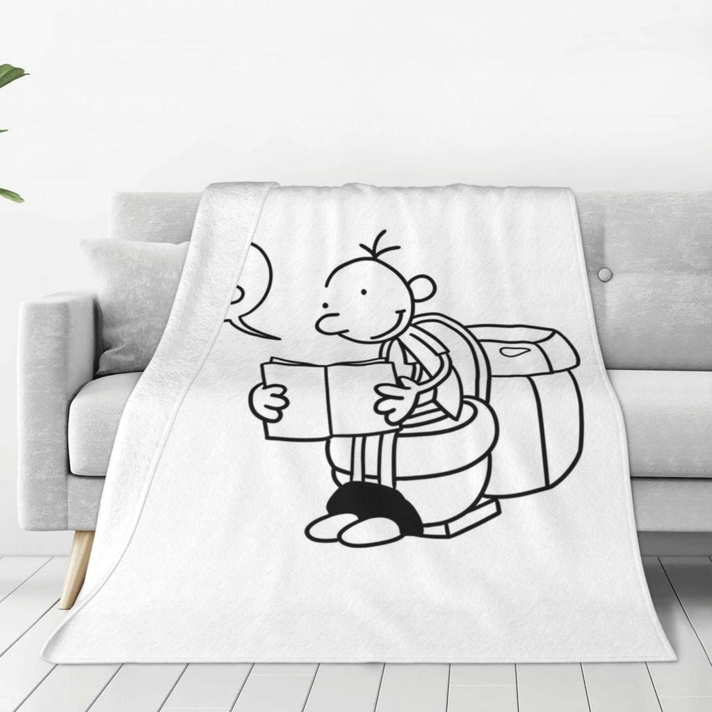WIMPY KID I READ Blanket Soft Warm Flannel Throw Blanket Bedspread for Bed Living room Picnic Travel Home Sofa