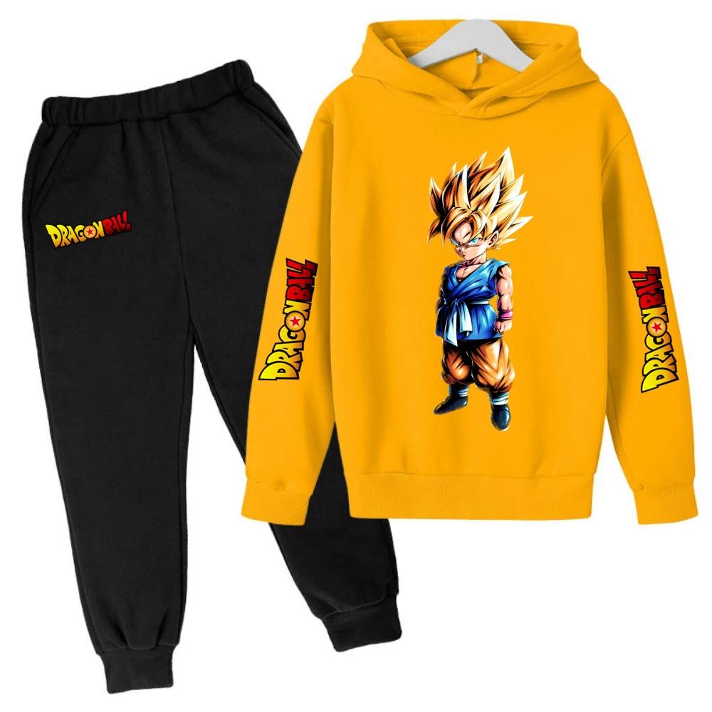 Goku Street Costume Fashion Girl Boy Clothing Anime Dragon Ball Z Winter Kid Sets 2025 Kawaii Hot Sizes