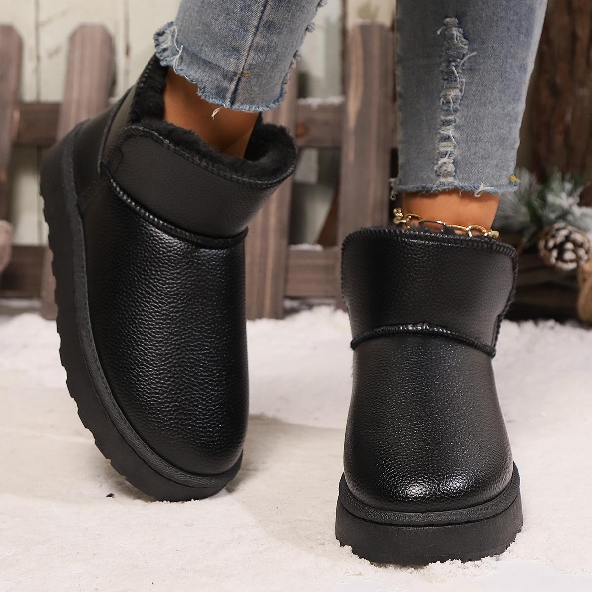 

Fashion Women s Flat Boots 2024 Winter New Fashion Casual Outdoor Shoes Women s Light Round Toe Solid Color 41 чёрный
