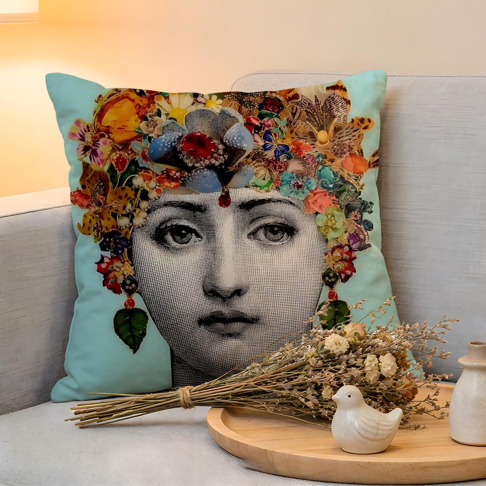 Cushion Cover Linen SkinFriendly Soft Decorative Case For Sofa Home Decor Abstract Women Simple Anime Art Pillow cover
