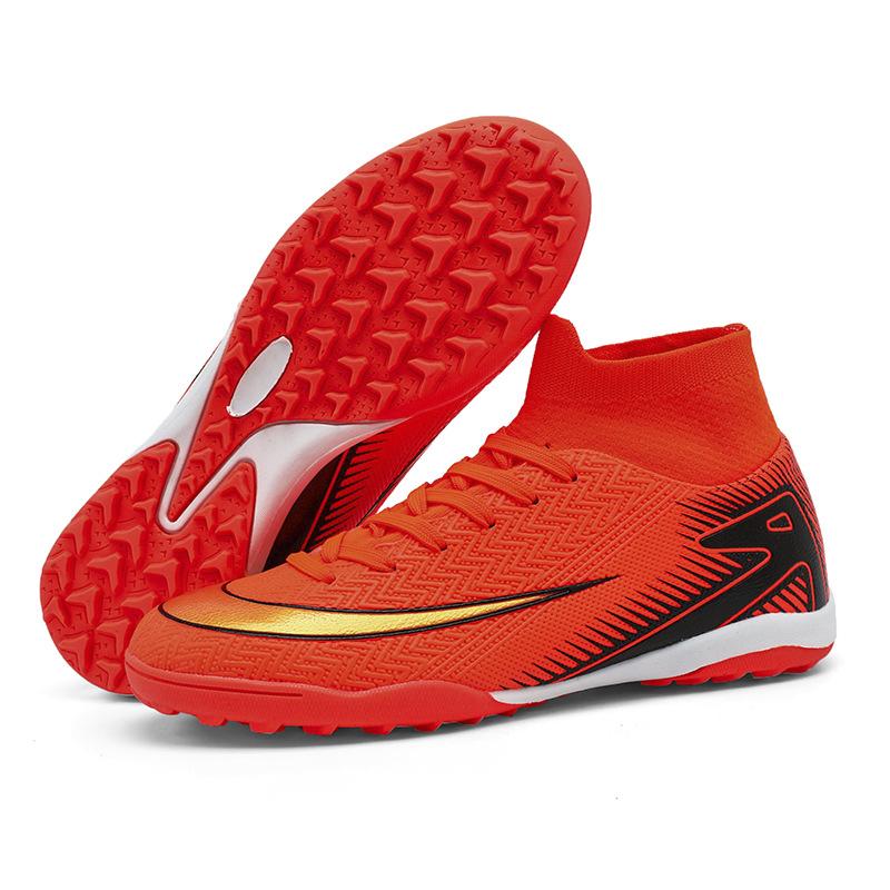 New high-top football shoes, youth and students artificial grass sports training shoes, men's and women's long broken nail sneakers