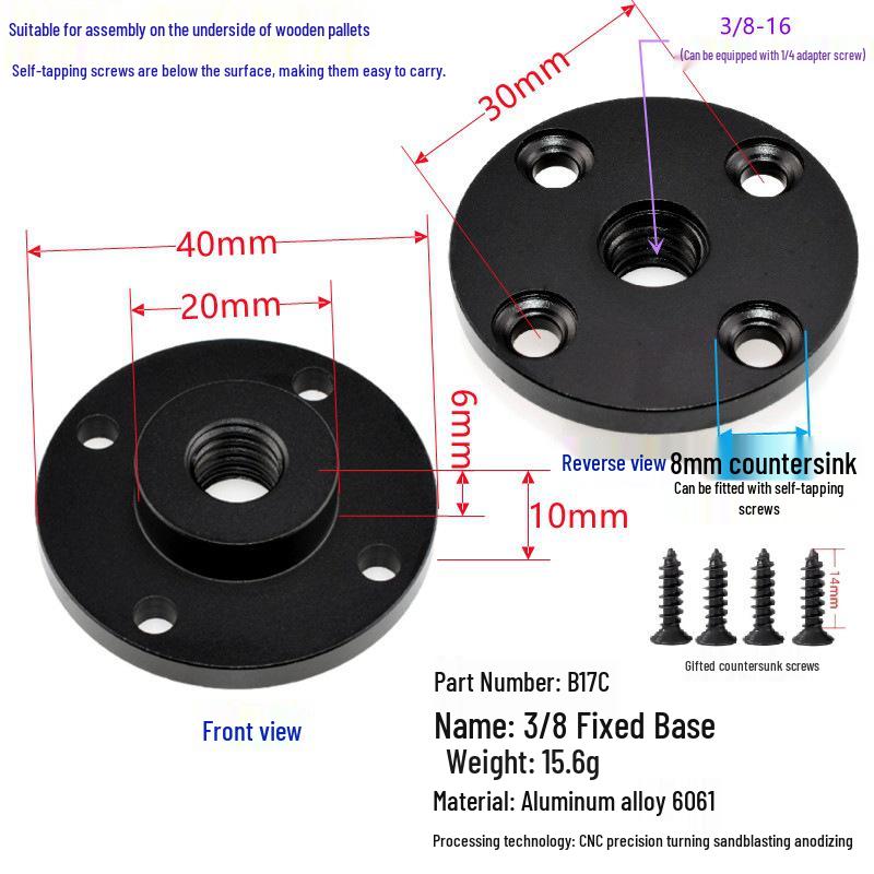 Wall-Mounted Outdoor Tripod Connector Adapter Base