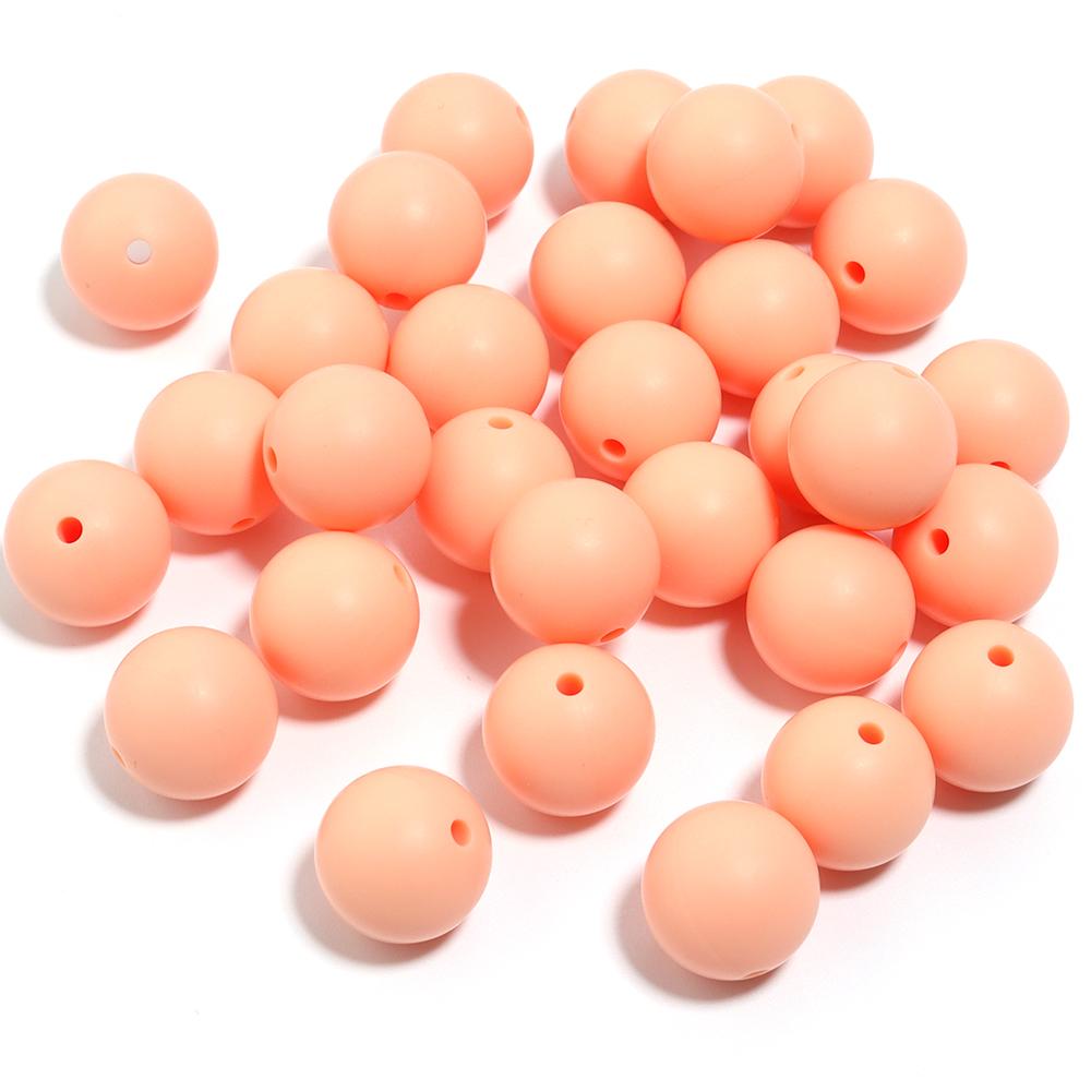20pcs/Lot 12 15mm Candy Color Round Acrylic Imitation Silicone Beads Round Spacer Loose Bead for DIY Jewelry Making Accessories