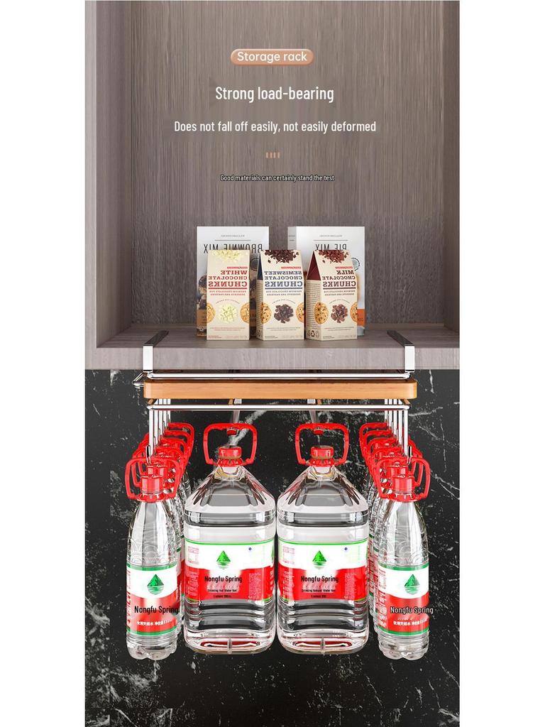 Stainless Steel Kitchen Storage Rack: Hanging Organizer with Cabinet Baskets & Paper Towel Holder