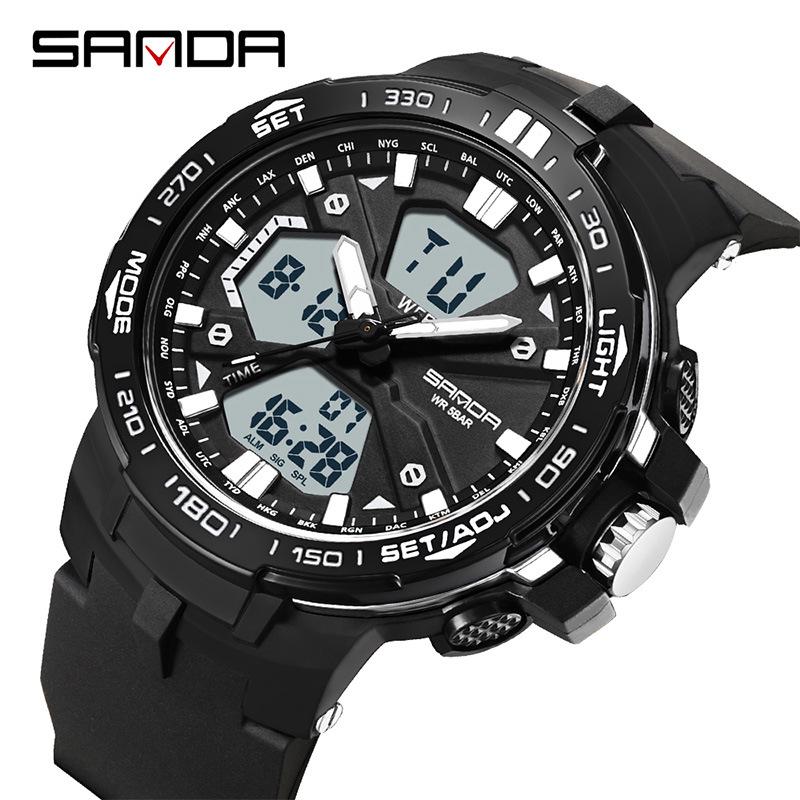SANDA Men's Multifunction Waterproof Sports Watch