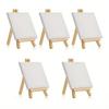 6Set Mini Canvases White Stretched Blank Sandpieces for Painting Art Supplies Package