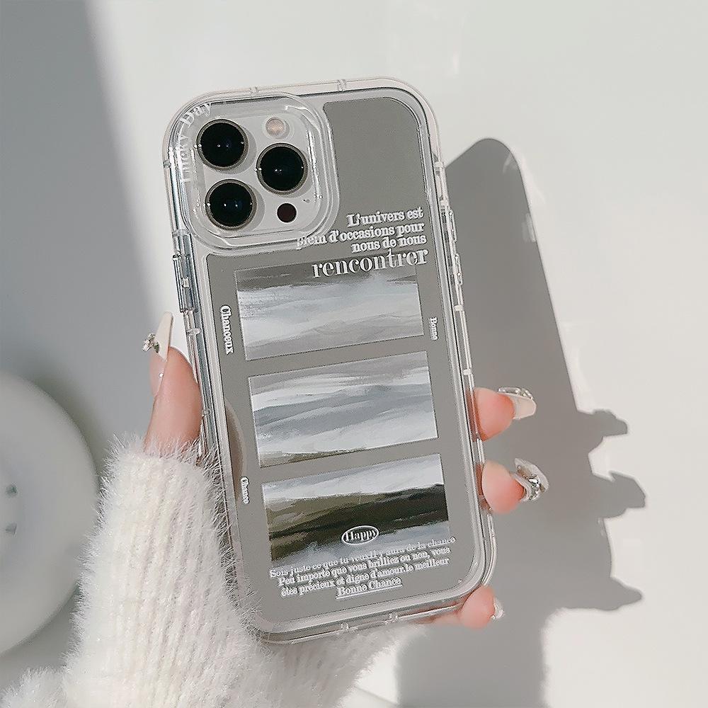 ins oil painting cloud sea case suitable for 16Pro Max Apple 17 iPhone, artistic style 13 mirror 11 premium