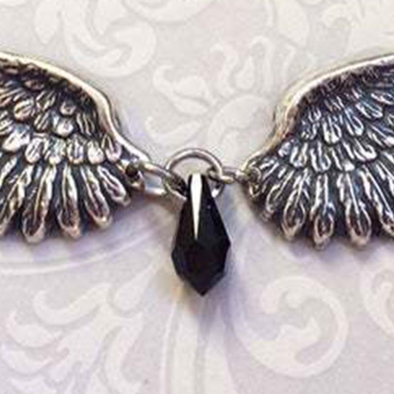 Fashion Angel Wings Pendant Necklace Aesthetic Punk Jewelry Thick Chain Necklaces for Women Men Teen Girls Party Decor