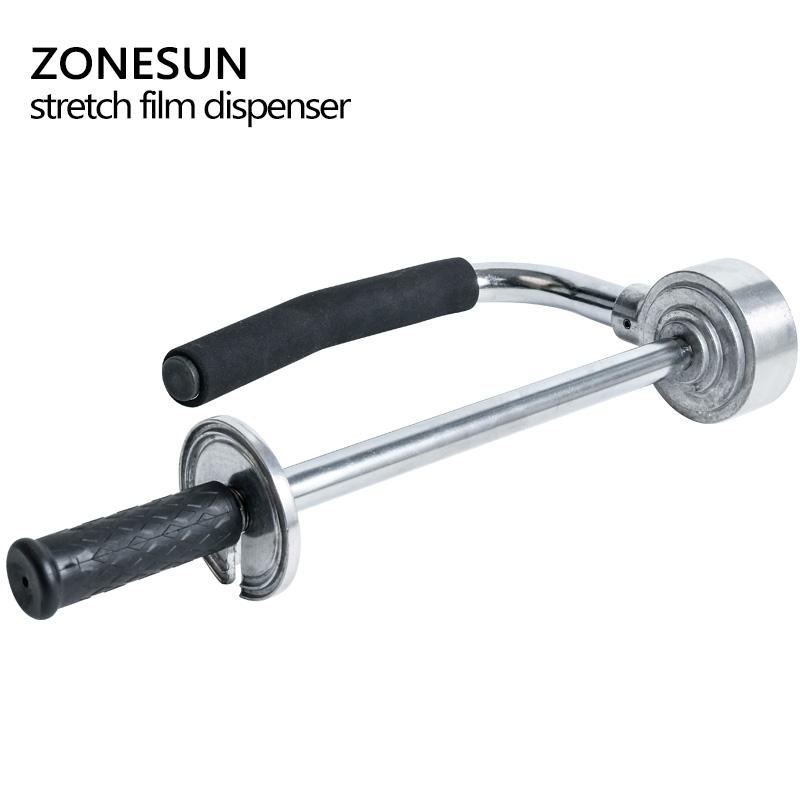ZONESUN 30-50cm Height Adjustable Stretch Film Wrapping Machine Handheld Dispenser Stainless Steel Pallet Packing Tool