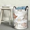 1pc, Cute Woodland Animals Foldable Laundry Basket, Portable Storage Bin for Room, Bathroom, Bedroom (Navy), Laundry Baskets