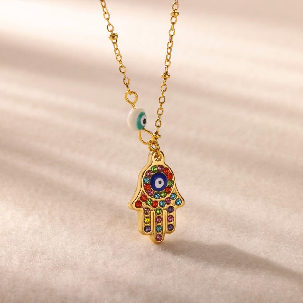 Stainless Steel Evil Eyes Pendant Necklace For Womens Jewelry Clavicle Chains Necklaces Gifts Party