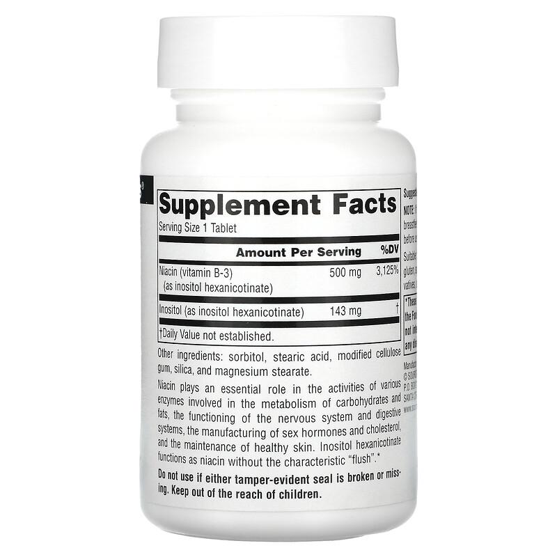 No-Flush Niacin, 500 mg, 60 Tablets