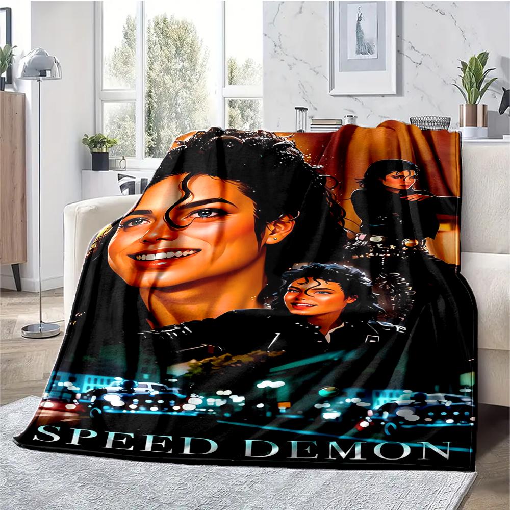 Michael Jackson Theme Printed Blanket - Perfect for Couch, Bed, Travel & Outdoor Use | Machine Washable, Cozy & Durable.