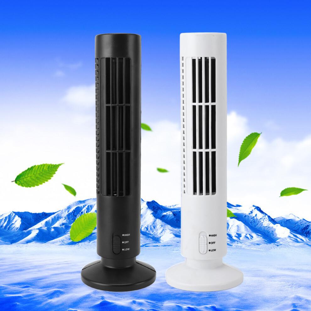 Mini Tower Fan Bladeless Desk Fan Quiet Cooling, White, 6x33cm