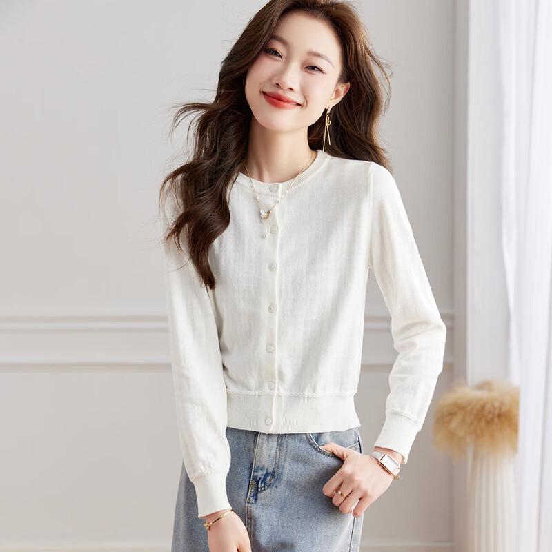 Srcr Women's Cashmere Blend Thin Knit Cardigan