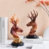 Christmas Decoration Reindeer Statue Resin Deer Head Figurine Christmas Party Desktop Ornament Home Decorate Accessories Gift