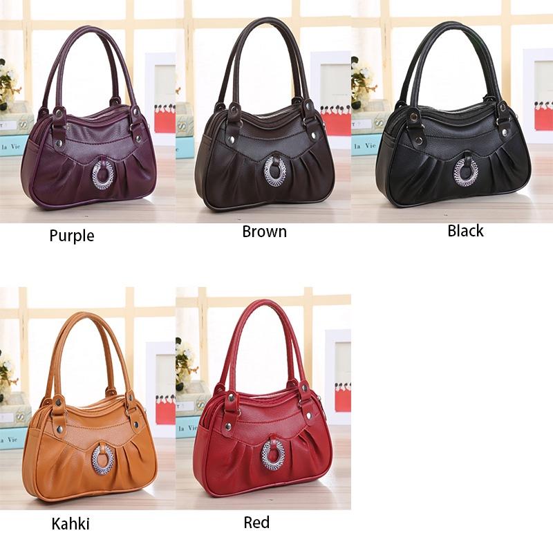 Elegant Pure Color Handbag For Women With Soft Pu Leather And Classic Design
