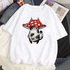 Cat Mushroom Halloween top women streetwear t shirt girl comic clothing