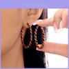 Minimalistische Kerst Multi-gekleurde Gedraaide Oorhangers van Legering voor Vrouwen Vakantie Mode Sieraden
