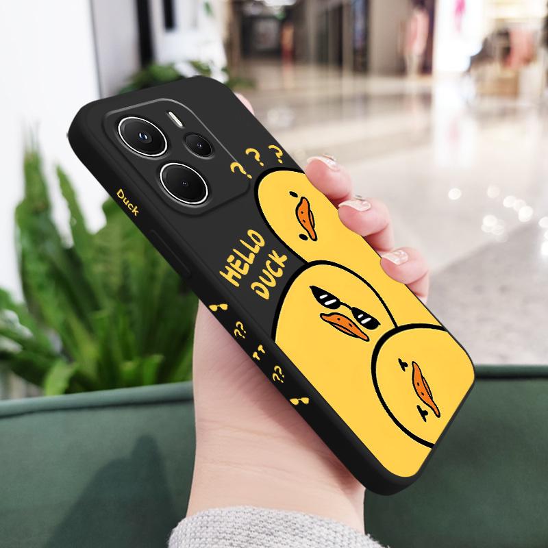 

Sunglasses Duck Phone Case For Xiaomi Redmi Note 14 13 12 12S 11 11S 10 10S 15 15C 14C Pro Plus 4G 5G Liquid Silicone Cover Redmi Note14 4G чёрный