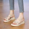 688-10 Two women in cool slippers 2025 new summer fairy wind flat bottom one-word drag Roman beach sandals