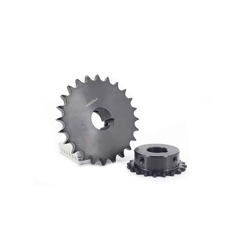 4-point 08B Sprocket Industrial Gear 22T-30Teeth 45 # Steel Inner Hole: 20-40mm Steel Blackened 08B High-frequency Quenching