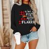 Women's Casual Fashion Round Neck Long Sleeve Christmas Printed Sweatshirt