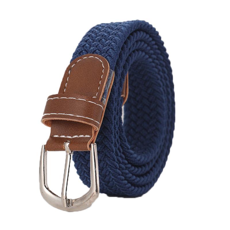 1Pc U Shape Buckle Elastic 100x2.5CM Unisex Belts Mens/Women Canvas Webbing Braided Imitation Leather
