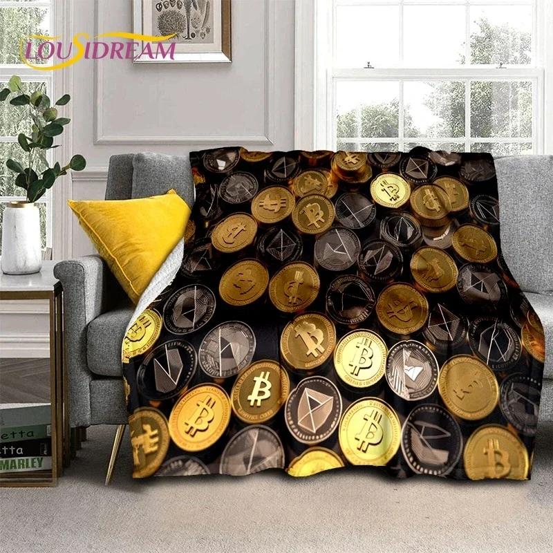 Bitcoin Virtual Currency NFT Soft Flannel Blanket for Beds Bedroom Sofa Picnic,Throw Blanket for Cover Outdoor Leisure Nap Gift