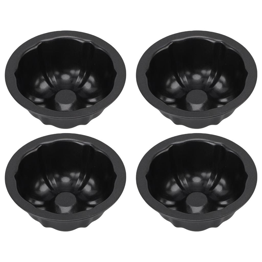 4Pcs Mini Flan Mold Round Pudding Baking Nonstick 4in Pumpkin Cake Pans for Bakery