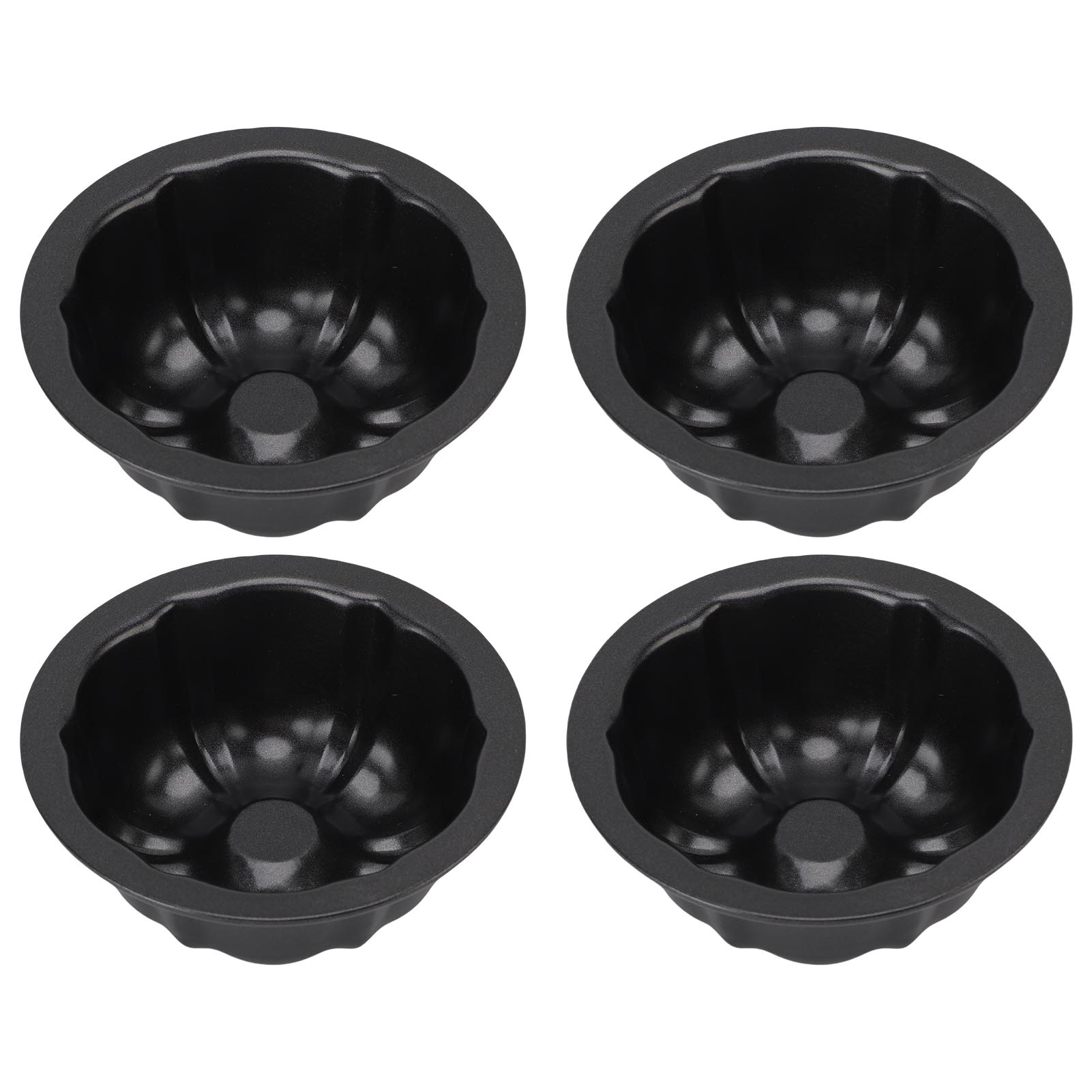 

4Pcs Mini Flan Mold Round Pudding Baking Nonstick 4in Pumpkin Cake Pans for Bakery