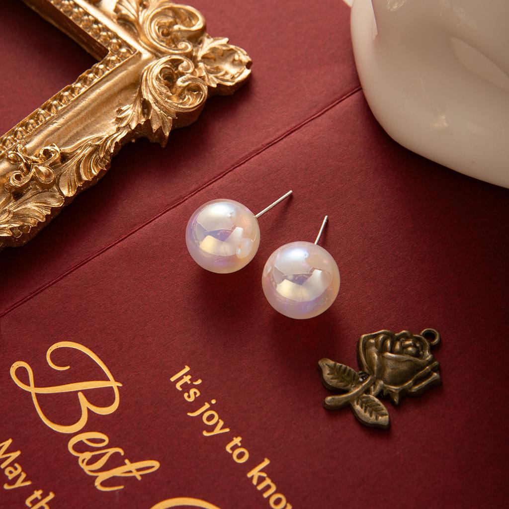 Kolczyki Wtykane Premium Sense Simple Light Luxury do Dziurek w Uszach Kolor Syrenki Ji Duże Kolczyki z Perłami Zimny Wiatr Francuskie Kolczyki