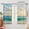 2pcs 2D Flat Printing Drapes Ocean Beach Waves God Refuge Strength Polyester Without Electricity 0 Use for Holiday Family