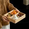 Multi-Grid Divided Plate Wooden Snack Storage Tray Reusable Bamboo Tray  Candy