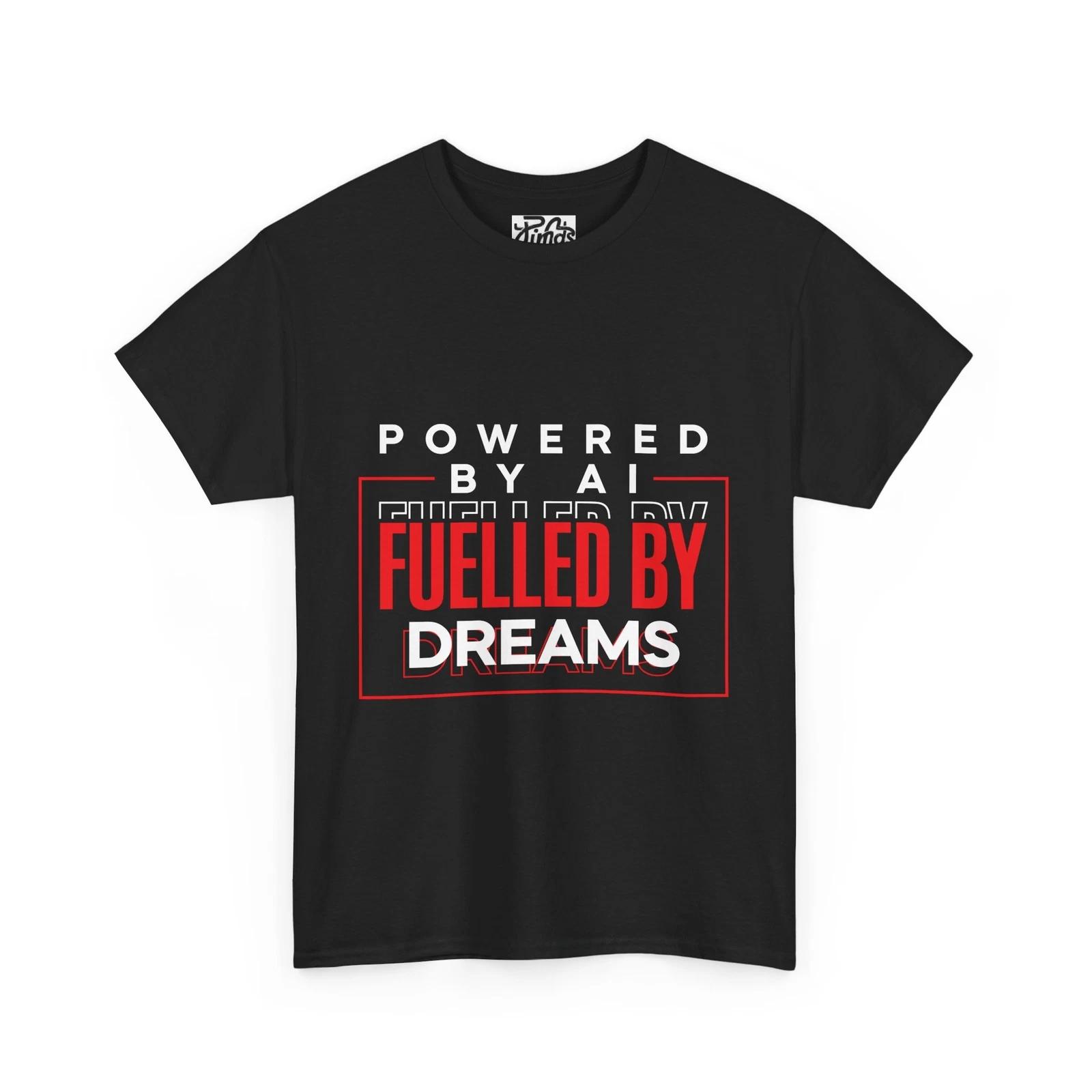 

Dreams & AI Powered Unisex Heavy Cotton Tee - Motivational Tech T shirt Gift Now L