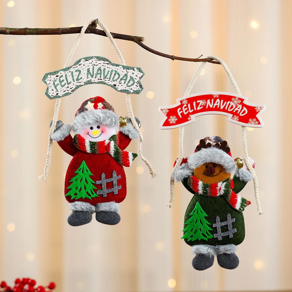 Christmas KT Board Fabric Hands Up Doll Pendant Christmas Tree Hanging Scene Layout Letter Card Pendant