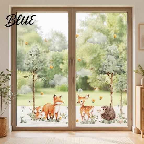Forest Animal Wallpaper for Home Decor Watercolor Animals Wall Stickers Cute Fox Deer Hedgehog PVC Waterproof Decals Gentle Healing Style